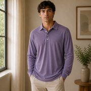 Konstantin | Herren Poloshirt Langarm Für Sommer – Lila