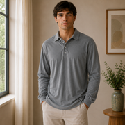 Konstantin | Herren Poloshirt Langarm Für Sommer – Grau