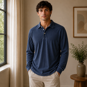 Konstantin | Herren Poloshirt Langarm Für Sommer – Marine