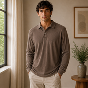 Konstantin | Herren Poloshirt Langarm Für Sommer – Braun