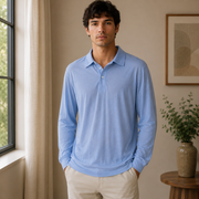 Konstantin | Herren Poloshirt Langarm Für Sommer – Blau