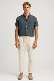 Kurzarm Hemd-Hosen Set Herren – Blau