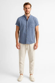 Kurzarm Hemd-Hosen Set Herren – Hellblau