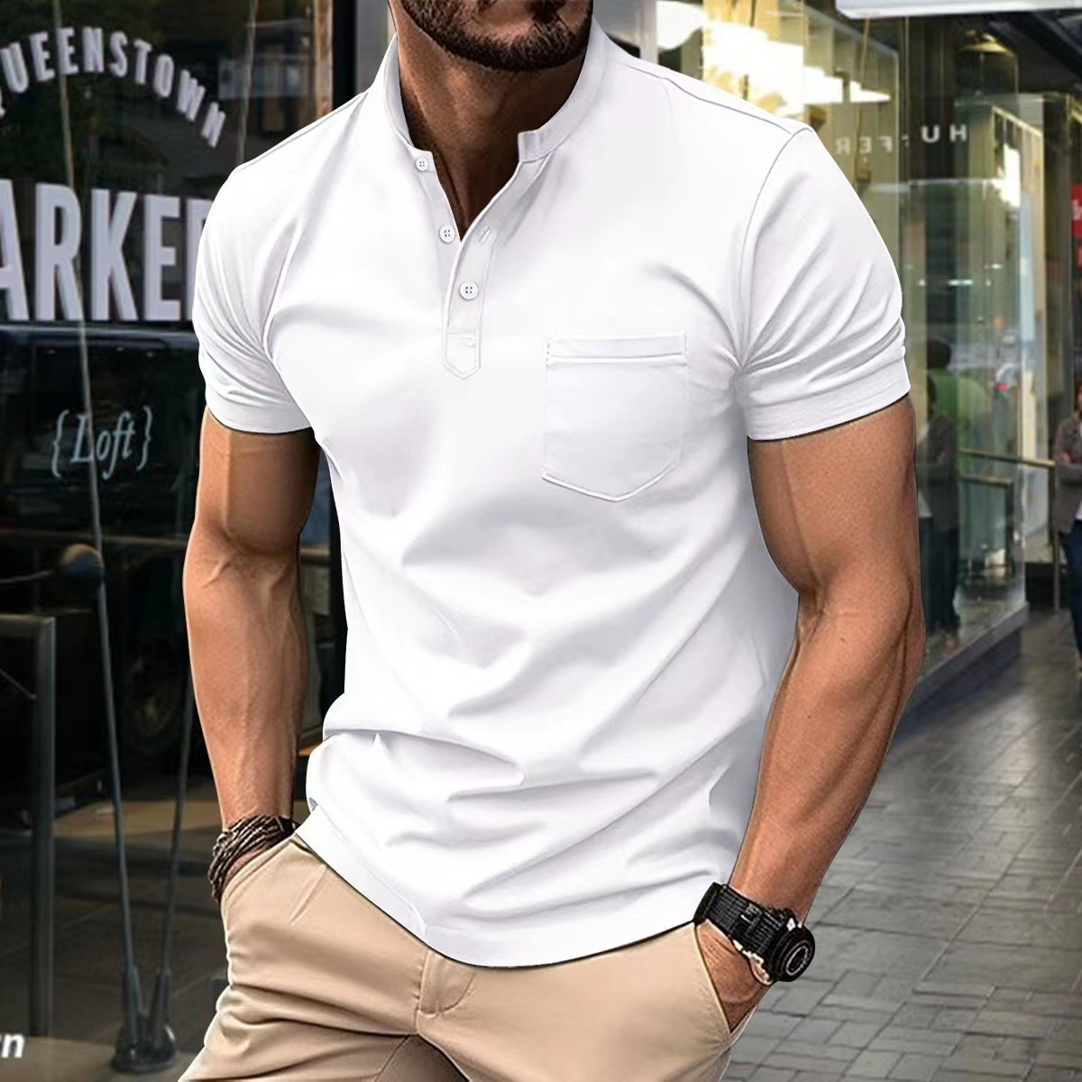 Anon | Herren Kurzarm Poloshirt | Weiß