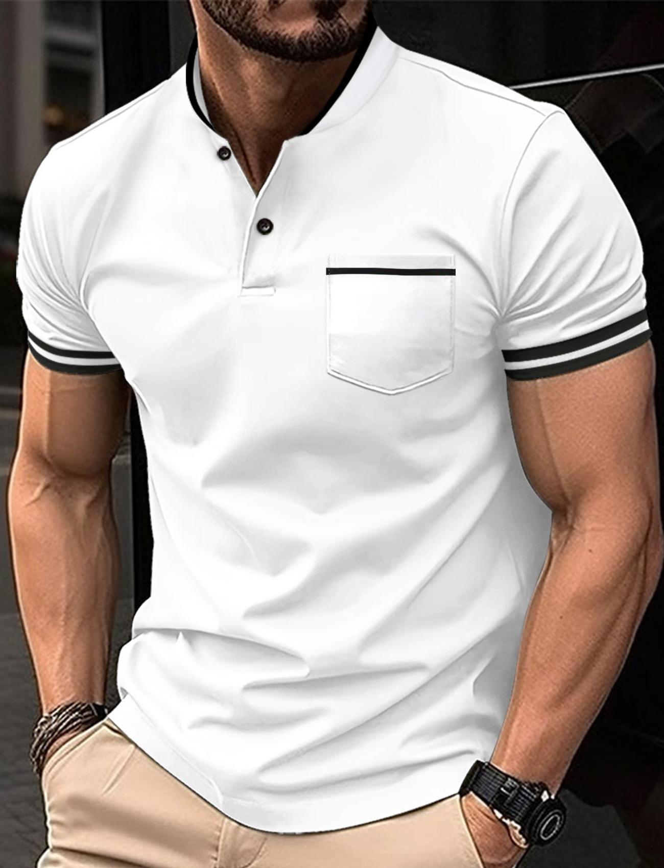 Miguel | Herren Kurzarm Poloshirt | Weiß