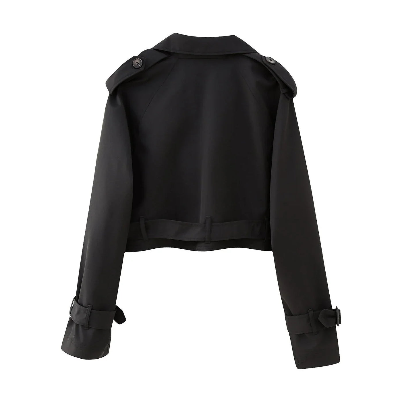 Kurzer Damen Trenchcoat mit Gürtel und verstellbaren Ärmeln