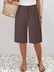 Abriella - Soft-Touch Sommer-Shorts – Dunkelbraun