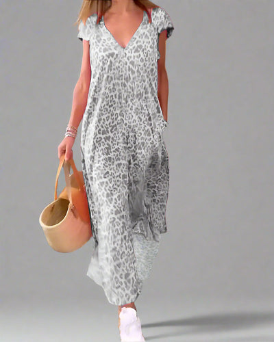 Zelda | Langes Kleid mit V-Ausschnitt