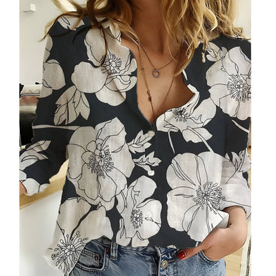 Elenita | Klassisches Hemd mit Marmorprint und Knöpfen (Saison 2)