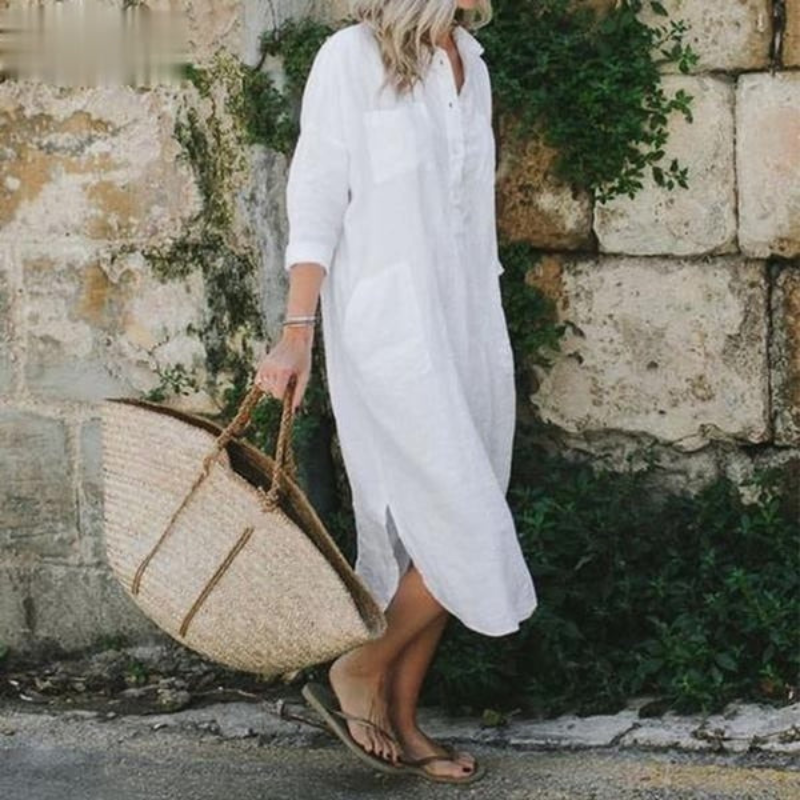 Milee | Langarm Shirtkleid | Midi