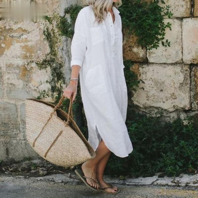 Milee | Langarm Shirtkleid | Midi