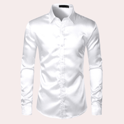 Langarmshirt Herren Slim Fit – Weiß