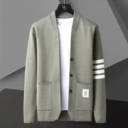 Leandor | Herren Strickjacke Offene Cardigan – Militärgrün