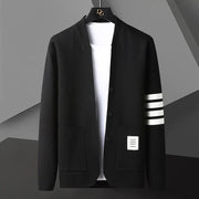 Leandor | Herren Strickjacke Offene Cardigan – Schwarz