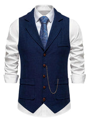 Leichte Herren Weste Mit Taschen – Marineblau
