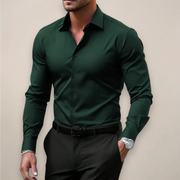 Leif | Herren Komfort Hemd Slim Fit – Dunkelgrün