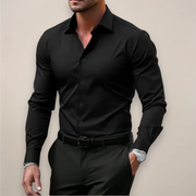 Leif | Herren Komfort Hemd Slim Fit – Schwarz