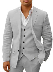 Leinen Hochzeitsanzug – Grau