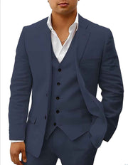 Leinen Hochzeitsanzug – Marineblau