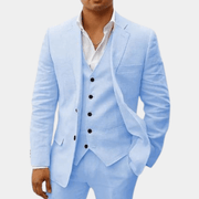 Leinen Hochzeitsanzug – Hellblau