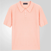 Leopold | Herren Poloshirt Strickoptik Für Sommer – Rosa