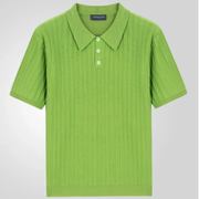 Leopold | Herren Poloshirt Strickoptik Für Sommer – Grün