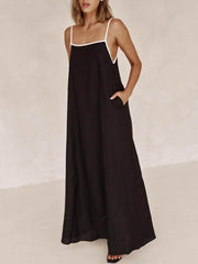 Leticia | Damen Urlaubskleid Resort Style – Stilvolles Sommerkleid Strand & Urlaub 2026 – Schwarz