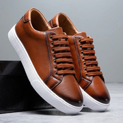 Felix | Stilvolle Herren Leder Sneakers Design – Haselnuss Braun