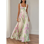 Liese | Damen Fließendes Sommerkleid Maxi Boho – Weiß