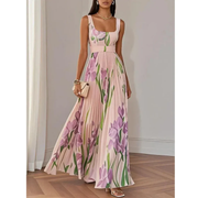 Liese | Damen Fließendes Sommerkleid Maxi Boho – Rosa