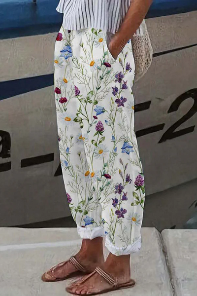 Airish - Casual Unique Printed Button Pocket Pants