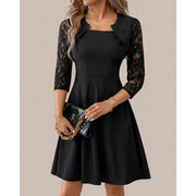 Lina | Damen Cocktail Abendkleid Mini – Schwarz