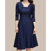 Lina | Damen Cocktail Abendkleid Mini – Marineblau