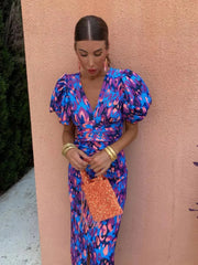 Sommerfeld | Abendkleid mit Taillendrapierung und hohem Schlitz – Lila