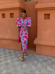 Sommerfeld | Abendkleid mit Taillendrapierung und hohem Schlitz – Rosa