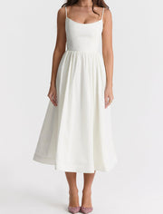 Lea | Festliches Damenkleid elegant und stilvoll – Weiß (fast ausverkauft)