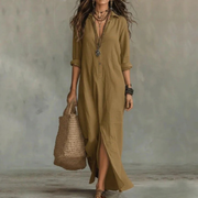 Lotti | Luftiges Maxi-Kleid für Den Alltag – Khaki