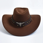 Ludwig | Herren Cowboy Hut mit breiter Krempe – Dunkelbraun