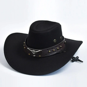 Ludwig | Herren Cowboy Hut mit breiter Krempe – Schwarz