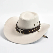 Ludwig | Herren Cowboy Hut mit breiter Krempe – Elfenbein