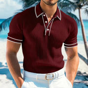 Lukas | Herren Sommer Poloshirt Strick – Wine Red