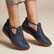 Delaina - Vintage Leder-Schnürer – Blau