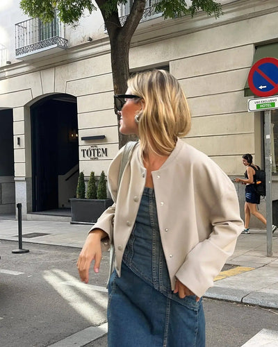 Leichte Damen-Bomberjacke für den Sommer – Casual Chic mit Stehkragen