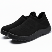 Orthopädische Herrenschuhe mit breiter Zehenkappe | Fußgewölbestütze – Schwarz