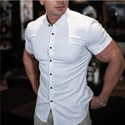 Maksim | Herren Slim Fit Kurzarmhemd – Weiß