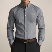 Manfred | Herren Hemd Langarm Klare Optik – Grau