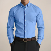 Manfred | Herren Hemd Langarm Klare Optik – Blau