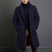 Mantel Herren Lang Slim Fit – Blau