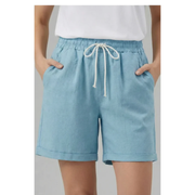 Maren | Damen Shorts Mit Kordelzug Für Sommer – Hellblau