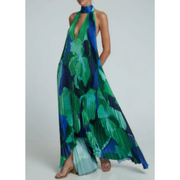 Maribel | Damen Sommerkleid Maxi Leicht Elegant – Grün